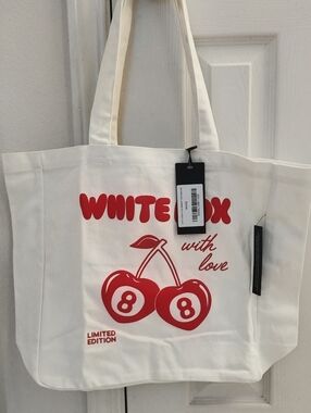 White Fox Tote Bag